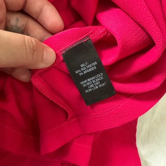 Lulu's Vibrant Pink Cold Shoulder Blouse - Picture 7 of 7